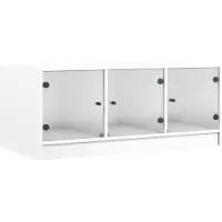 vidaXL Salontafel met glazen deuren 102x50x42 cm wit