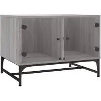 vidaXL Salontafel met glazen deuren 68,5x50x50 cm grijs sonoma eiken