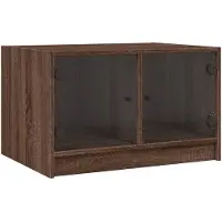 vidaXL Salontafel met glazen deuren, bruin, eikenlook, 68x50x42 cm