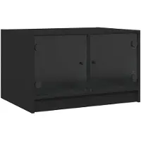 vidaXL Salontafel met glazen deuren, zwart, 68x50x42 cm