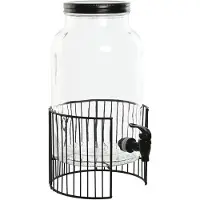 Casa Di Elturo Drankdispenser lucento 6l met kraan – glazen waterdispenser met houten standaard