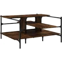 vidaXL Salontafel 100x100x48,5 cm bewerkt hout gerookt eikenkleurig