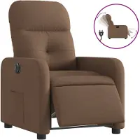 vidaXL Fauteuil verstelbaar elektrisch stof bruin