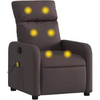 vidaXL Massagestoel verstelbaar stof donkerbruin