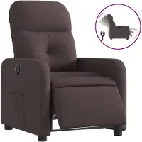 vidaXL Fauteuil verstelbaar elektrisch stof donkerbruin