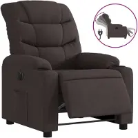 vidaXL Fauteuil verstelbaar elektrisch stof donkerbruin