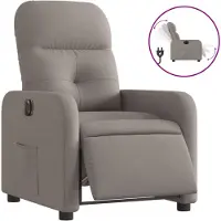 vidaXL Fauteuil verstelbaar elektrisch stof taupe