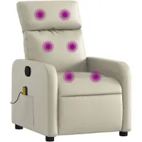 vidaXL Massagestoel verstelbaar kunstleer crème