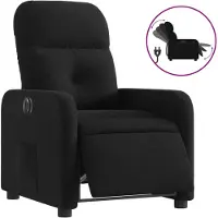 vidaXL Fauteuil verstelbaar elektrisch stof zwart