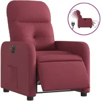 vidaXL Fauteuil verstelbaar elektrisch stof wijnrood