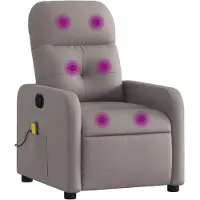 vidaXL Massagestoel verstelbaar stof taupe