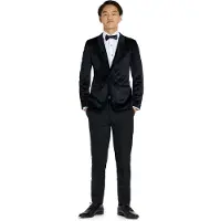 Opposuits colbert Dinner Jacket met all over print zwart Jongens Polyester Reverskraag - maat 146/152