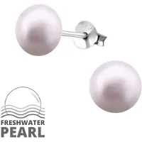 Montebello Oorbellen Daniella Purple - 925 Zilver E-Coating - Parel - ∅7mm