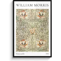PosterMonkey Poster in lijst - Fotolijst 80x120 cm - Posters - William Morris - Honeysuckle - Abstract - Natuur - Groen - Posterlijst zwart - Decoratie - Wanddecoratie woonkamer - Muurdecoratie slaapkamer