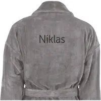 Yoursurprise Badstof badjas voor heren - Met jouw naam - Grijs L/XL