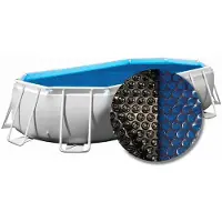 W'eau solar cover ovaal - 765 x 460 cm (zeilmaat 759 x 454) - Zwart/Blauw