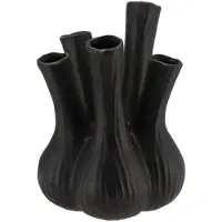 DK Design vaas Aglio - tulpenvaas - XL - mat zwart - D26 x H35 cm - Vazen