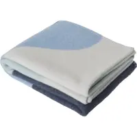 Stackelbergs Plaid-Mohairdeken Mohair-Wol Beige-IJsblauw L 130 cm B 170 cm