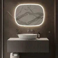Martens & Meijer Spiegel paris 100x80 cm met indirecte verlichting rondom en spiegelverwarming