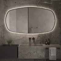 Martens & Meijer Spiegel Lissabon 140x80 Cm Met Indirecte Verlichting En Spiegelverwarming Goud