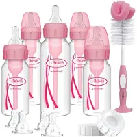 Dr. Brown's Anti-colic Options+ Giftset - Smalle halsfles - roze