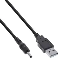 InLine USB-A - DC plug kabel | 3,5 x 1,35mm | max. 5V/3A (15W) | zwart | 2 meter