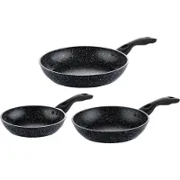 WESTINGHOUSE Pannenset - Black Marble - Koekenpan 20cm + Koekenpan 24cm + Koekenpan 28cm