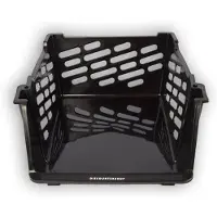 Merkloos Stapelbare Groentemand - Opbergmand voor Groente en Fruit - Kunststof - Zwart - L46xB37.5xH20cm - Aanrecht Organiser - Huishouden