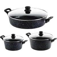 WESTINGHOUSE Pannenset Inductie - Braadpan 24cm & 28cm + Hapjespan 32cm - Black Marble