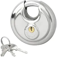 Pricenet ProPlus Discusslot - 90 mm - gehard staal - 10 mm sluitbeugel - 25 mm opening - roestvrij - Sloten