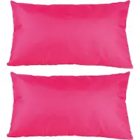 Anna's Collection 2x Bank/sier kussens voor binnen en buiten in de kleur fuchsia roze 30 x 50 cm - Sierkussens