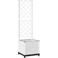 vidaXL Plantenbak met latwerk 40x40x136 cm polypropeen