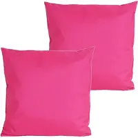 Anna's Collection buitenkussens - 2x - fuchsia roze - 60 x 60 cm - Sierkussens
