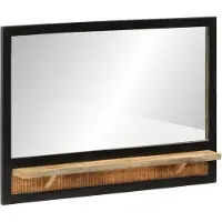 vidaXL Spiegel met schap 80x8x55 cm glas en massief mangohout