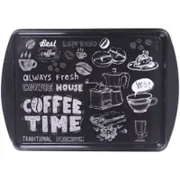 Concord Concorde Dienblad/serveer tray Coffee Time - Melamine - zwart - 38 x 24 cm - rechthoekig - Dienbladen