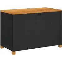 vidaXL Tuinbox 110x55x63 cm poly rattan en acaciahout zwart