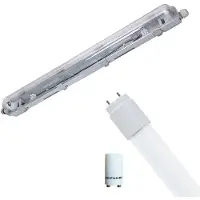 Velvalux LED Waterdichte TL Armatuur met T8 Buis - Strela - 60cm - Enkel - Koppelbaar - Waterdicht IP65 - 8W -