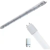 Velvalux LED Waterdichte TL Armatuur met T8 Buis - Strela - 120cm - Enkel - Koppelbaar - Waterdicht IP65 - 16W -