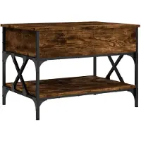 DKD Home Decor Salontafel van gerookt eikenhout, 70x50x50 cm, gemaakt van houtvezel en metaal