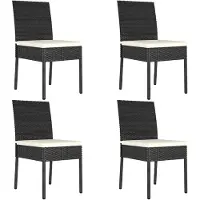 vidaXL Tuinstoelen 4 st poly rattan zwart