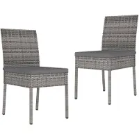 vidaXL Tuinstoelen 2 st poly rattan grijs