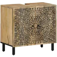 vidaXL Wastafelkast 62x33x58 cm massief mangohout