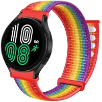 Cadorabo Nylon bandje 22mm geschikt voor Samsung Galaxy Gear S3 / Gear 2 in REGENBOOG - Vervangingsmanchet geschikt voor Huawei Watch GT geschikt voor Watch 2 Pro geschikt voor Ticwatch Pro enz.