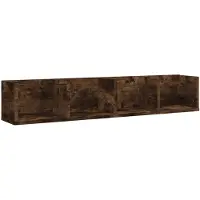 vidaXL CD-wandschap 100x18x18 cm bewerkt hout gerookt eikenkleurig