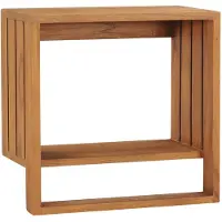 vidaXL Handdoekenrek wandmontage 35x20x35 cm massief teakhout