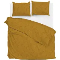 Zo! Home Dekbedovertrek Fiori Di Satinado Ochre Gold - 240 x 200/220 cm