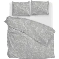 Zo! Home Dekbedovertrek Paisley-di-Lino Dove-Grey Katoen-260 x 200 / 220 cm | Extra Breed