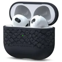 Njord Collections Salmon Leather Case voor de Apple AirPods 3 (2021) - Dark Grey
