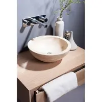 Forzalaqua Roma waskom 40x40x15cm 40cm ROND Travertin gezoet beige