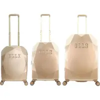 Elle - Diamond | Harde Kofferset 3-Delig / Reiskofferset / Trolleyset - Taupe - Taupe / Set